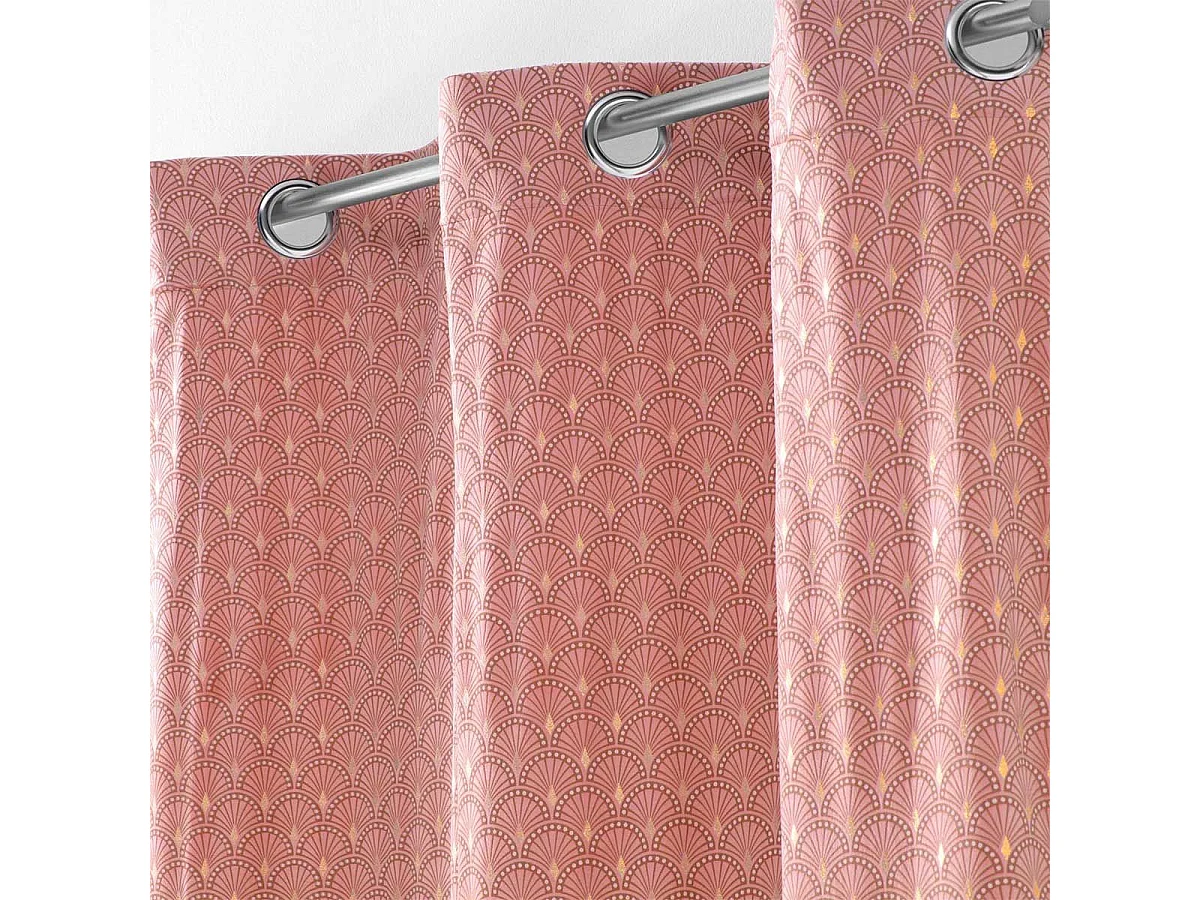 Rideau à Œillets Imprimé "Bellagold" 140x240cm Rose