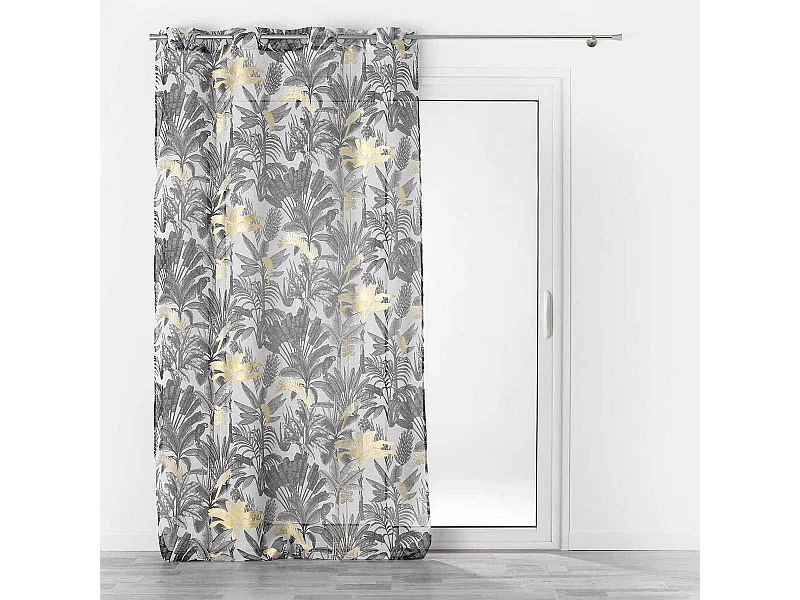 Rideau Voilage à Œillets "Karaba" 140x240cm Gris