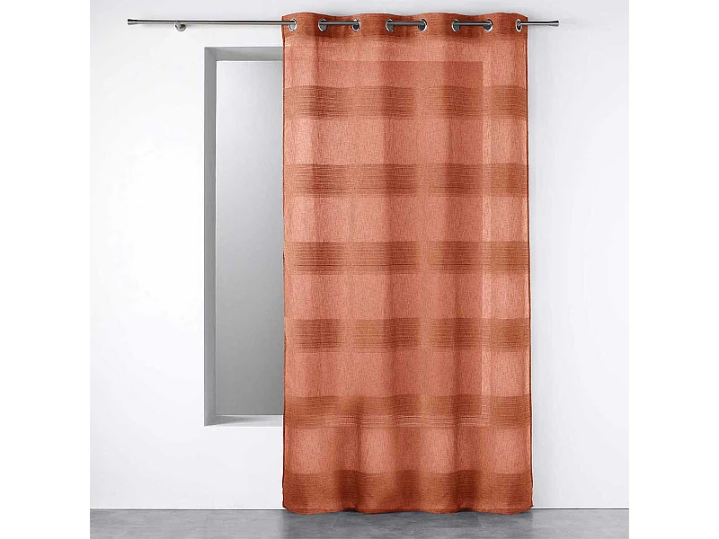 Rideau Voilage à Œillets "Terraza" 140x240cm Terracotta