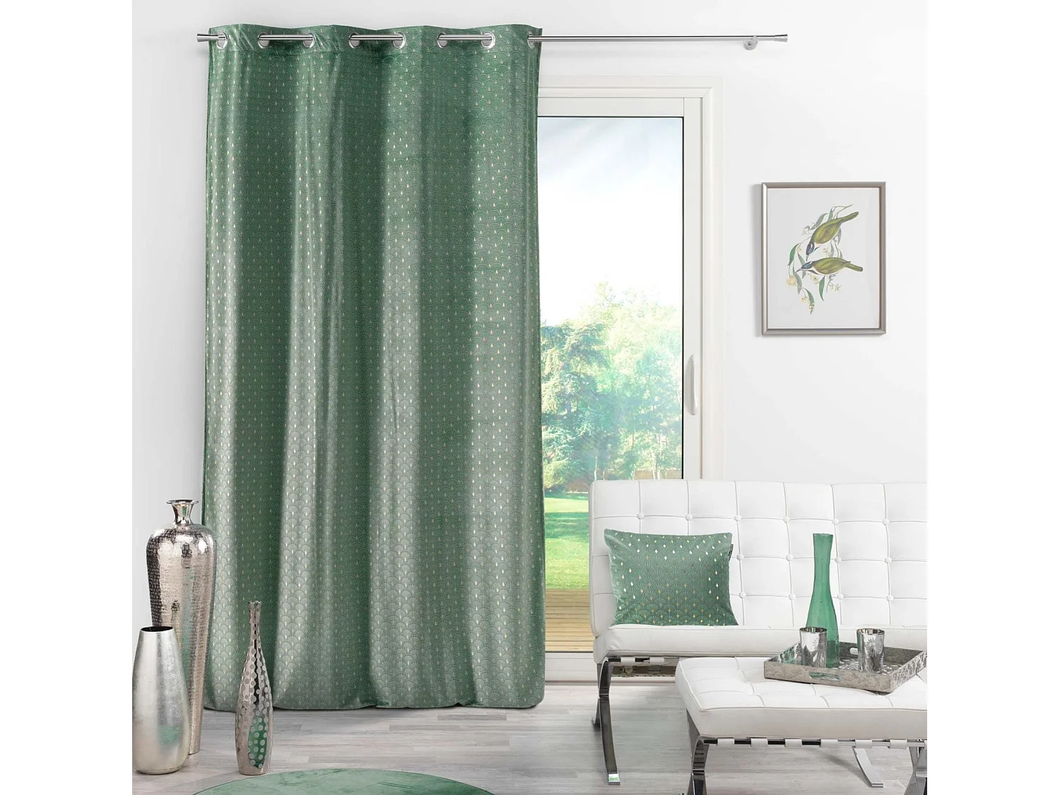 Cortina opaca de terciopelo impresa en oro 140 x 240 cm