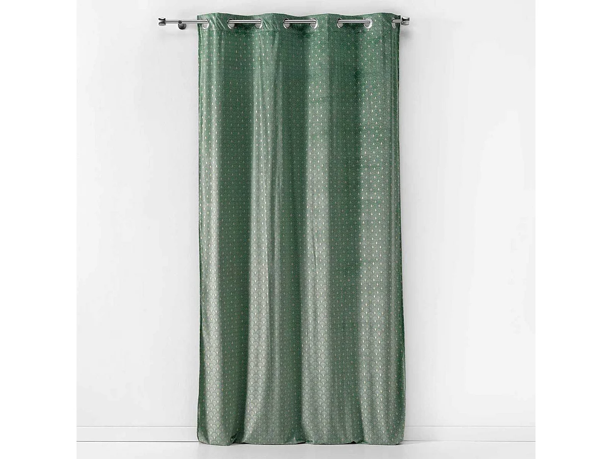 Rideau à Œillets Imprimé "Bellagold" 140x240cm Kaki