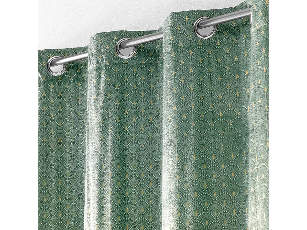 Rideau à Œillets Imprimé "Bellagold" 140x240cm Kaki