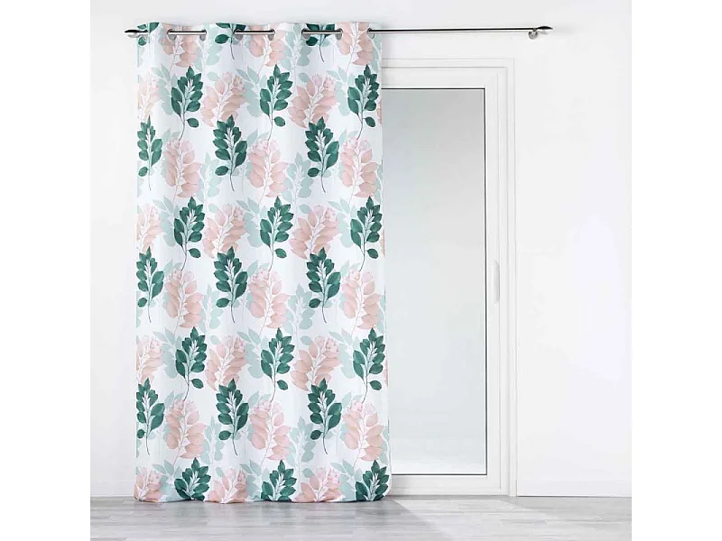 Rideau à Œillets "Belline" 140x280cm Blanc & Émeraude