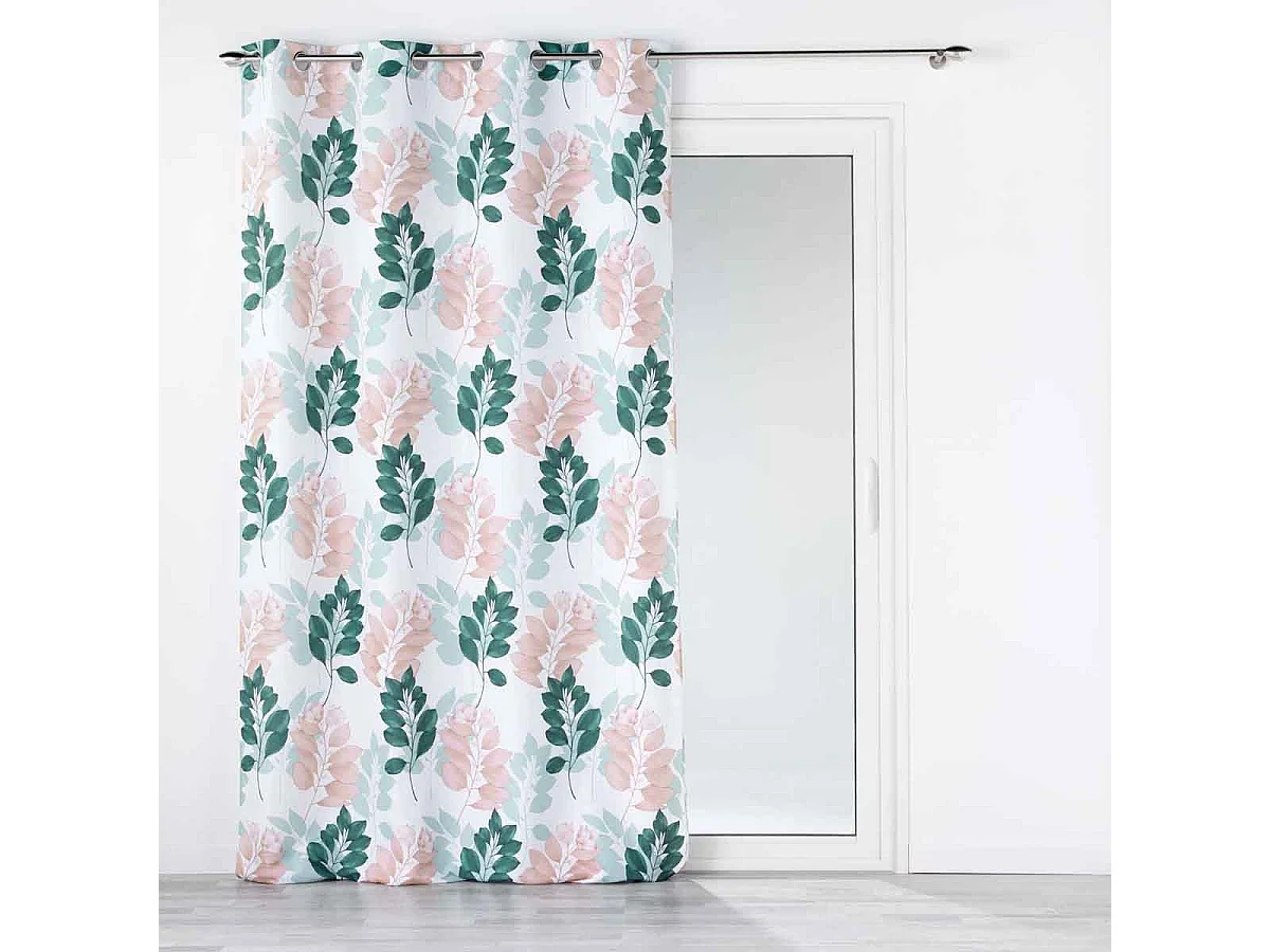 Rideau à Œillets "Belline" 140x280cm Blanc & Émeraude