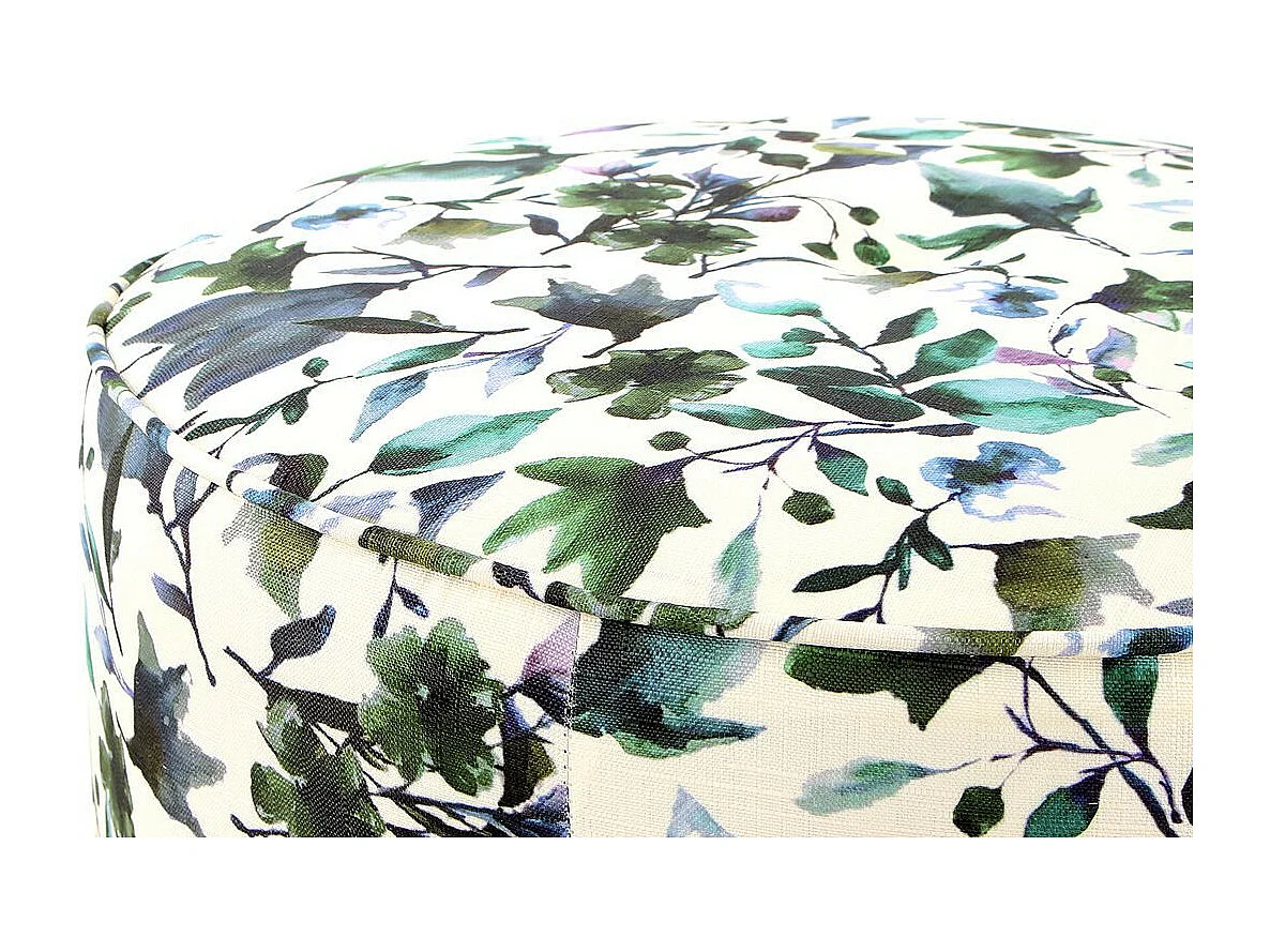 Lot de 2 Poufs Imprimé "Indira" 58cm Beige & Vert