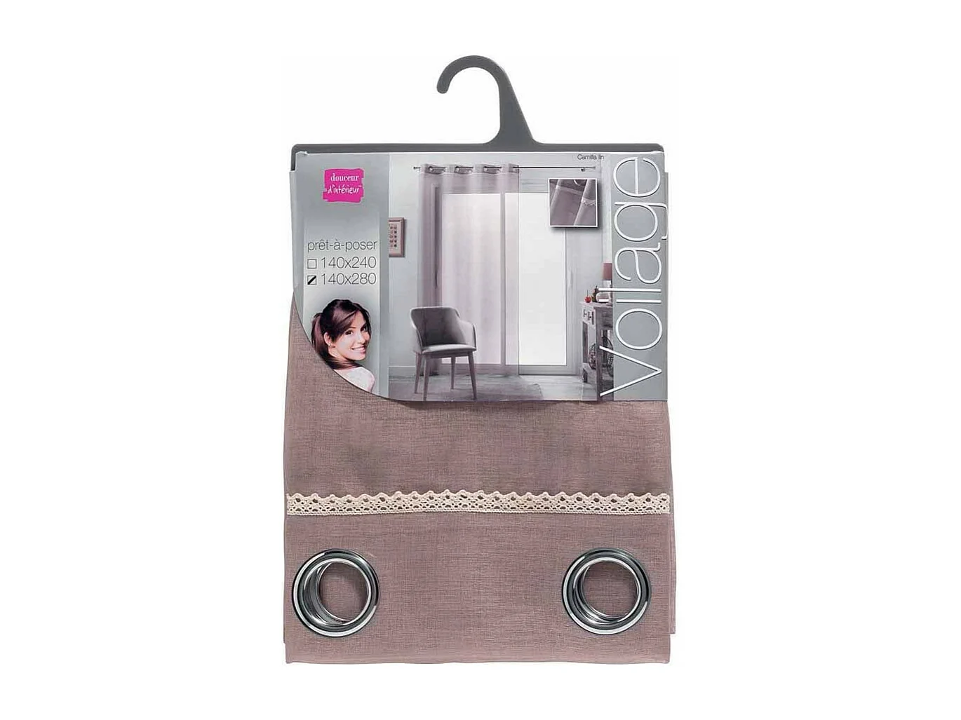 Rideau Voilage à Œillets "Camilla" 140x280cm Lin