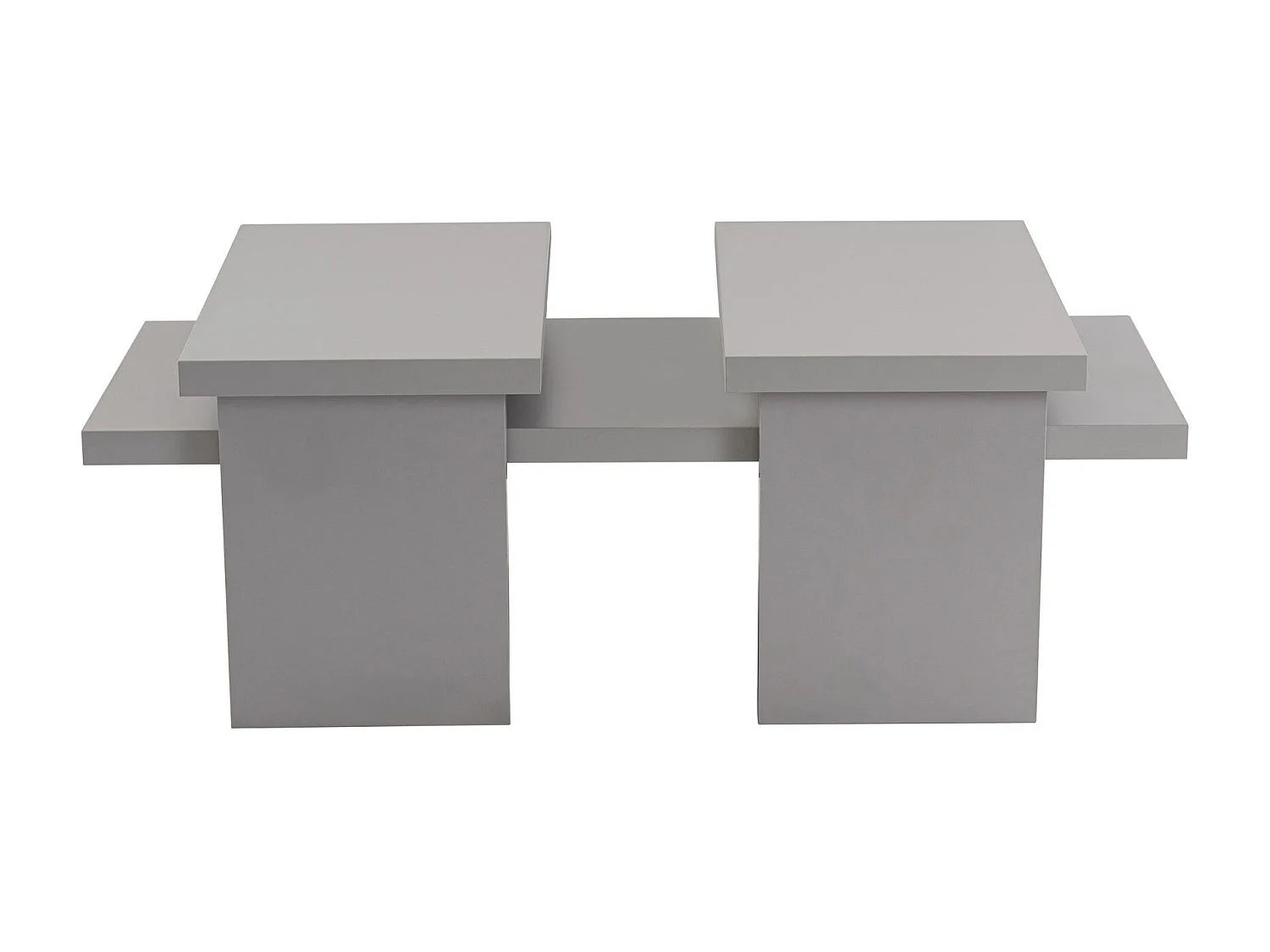 Ensemble table basse et 2 bouts de canapés gigognes Bernin Bois Gris