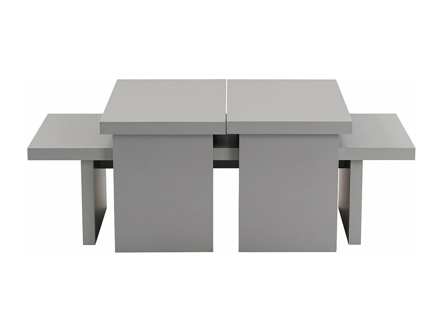 Ensemble table basse et 2 bouts de canapés gigognes Bernin Bois Gris