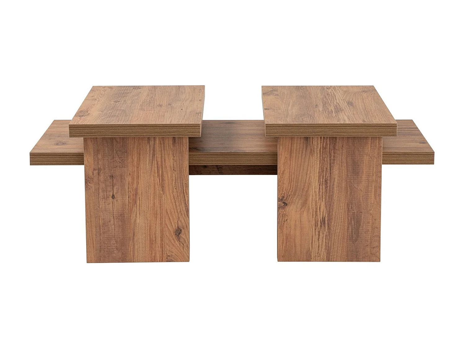Ensemble table basse et 2 bouts de canapés gigognes Bernin Bois clair