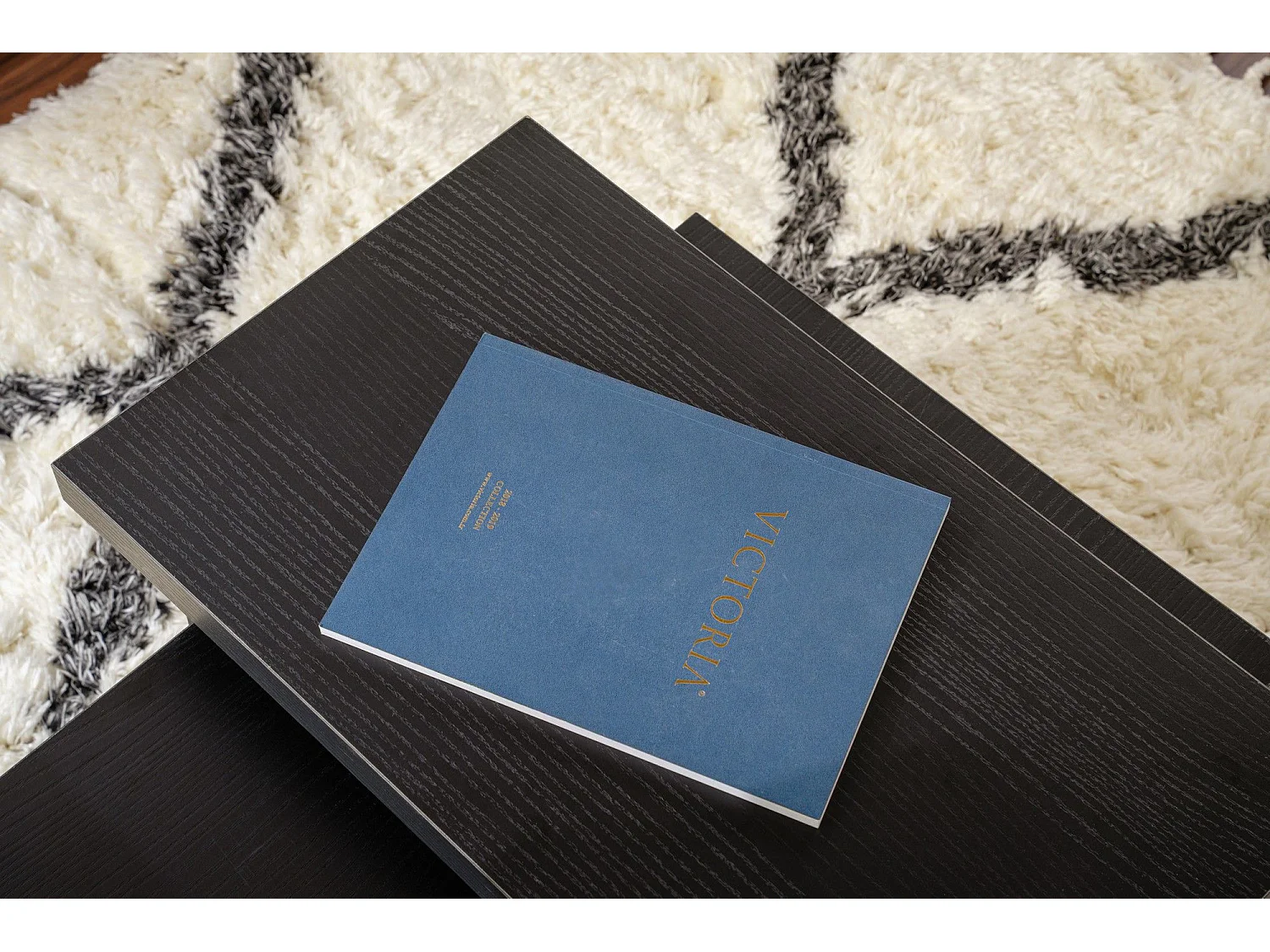 Ensemble table basse et 2 bouts de canapés gigognes Bernin Bois Noir