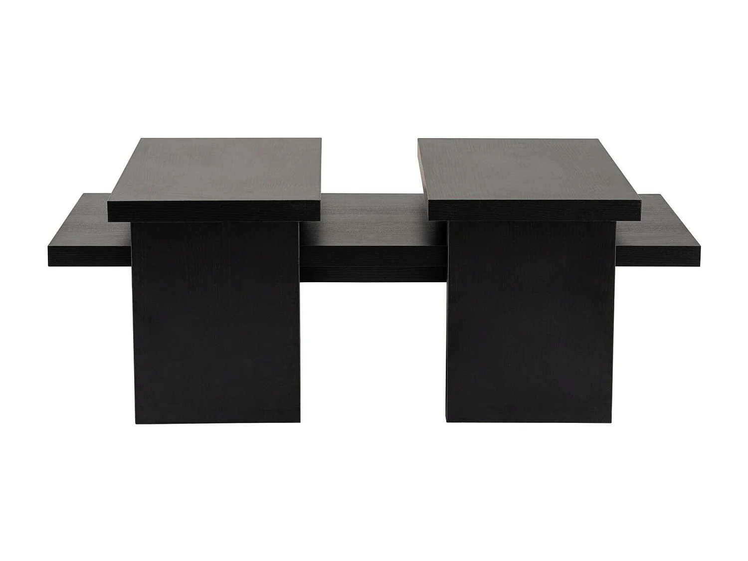 Ensemble table basse et 2 bouts de canapés gigognes Bernin Bois Noir