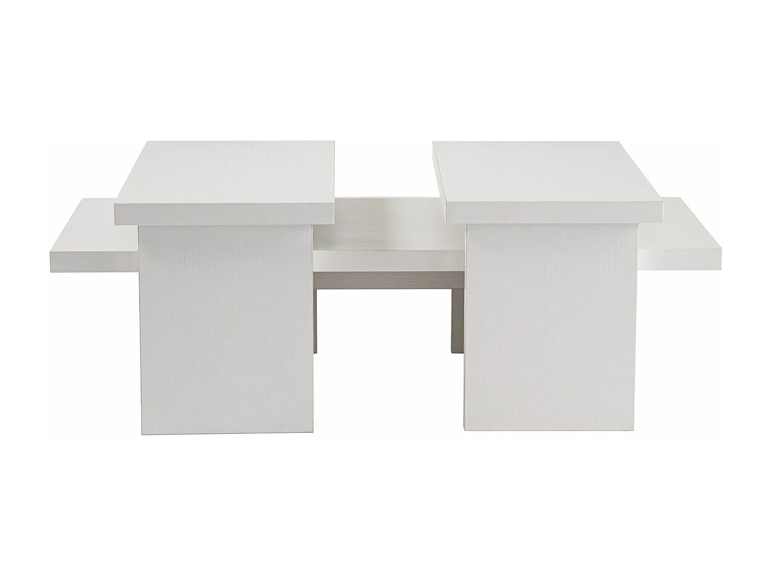 Ensemble table basse et 2 bouts de canapés gigognes Bernin Bois Blanc
