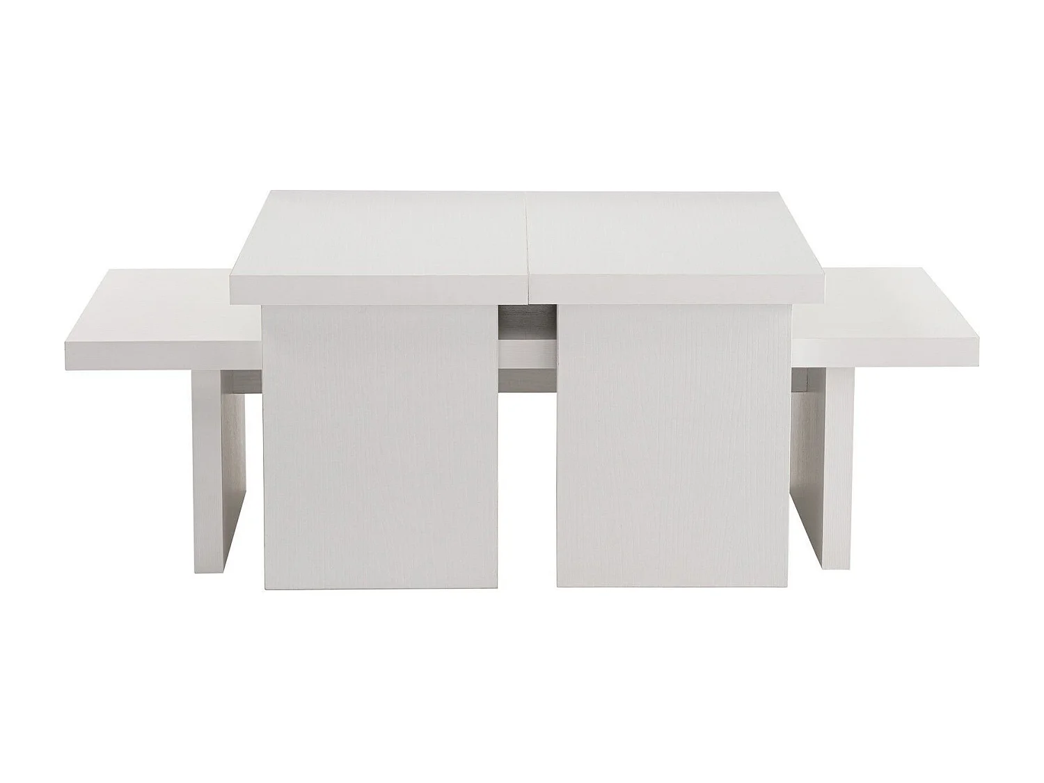 Ensemble table basse et 2 bouts de canapés gigognes Bernin Bois Blanc