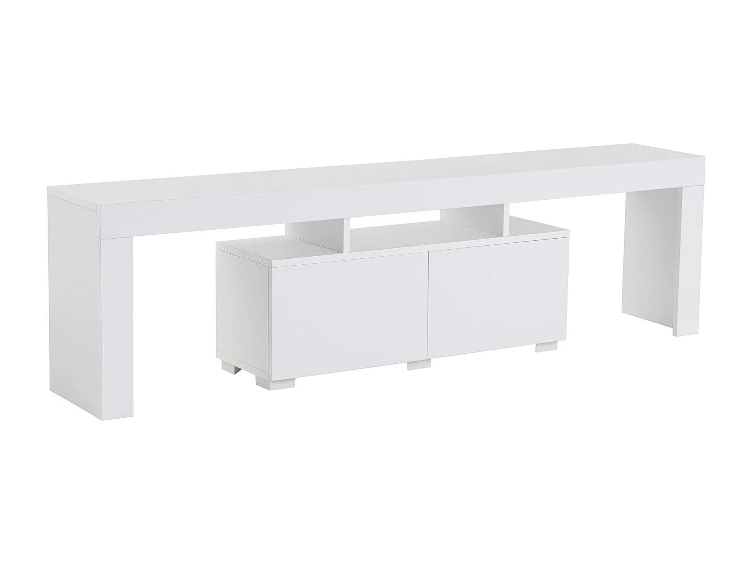 Meuble tv moderne 2 portes L180cm Diapazon Blanc