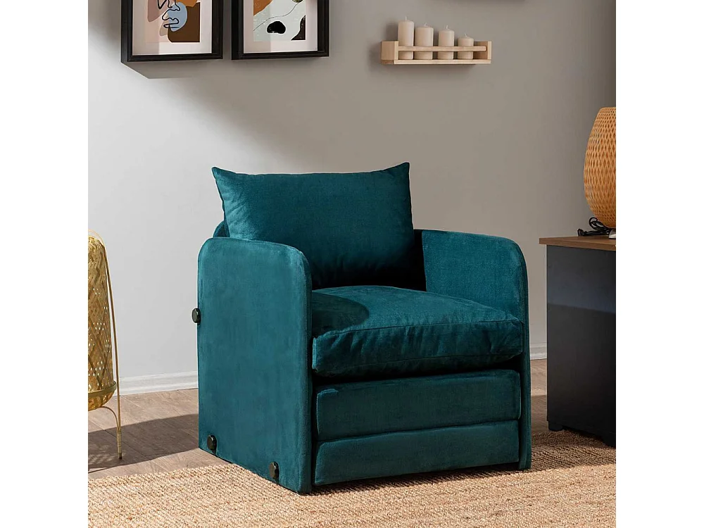 Fauteuil convertible en tissu Saga