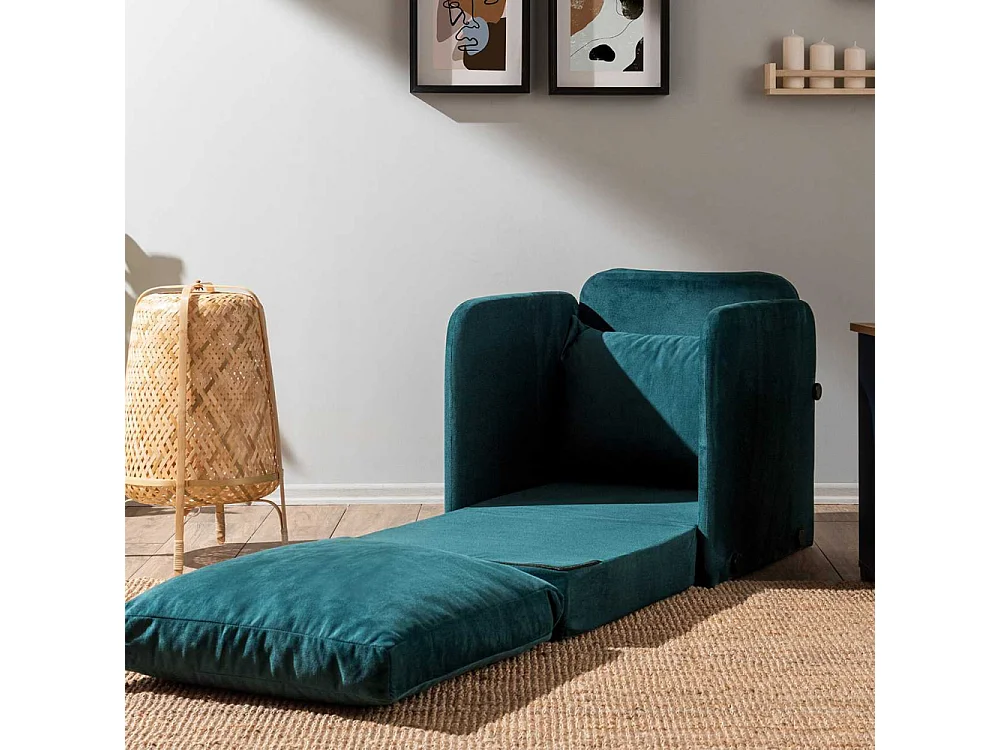 Fauteuil convertible en tissu Saga