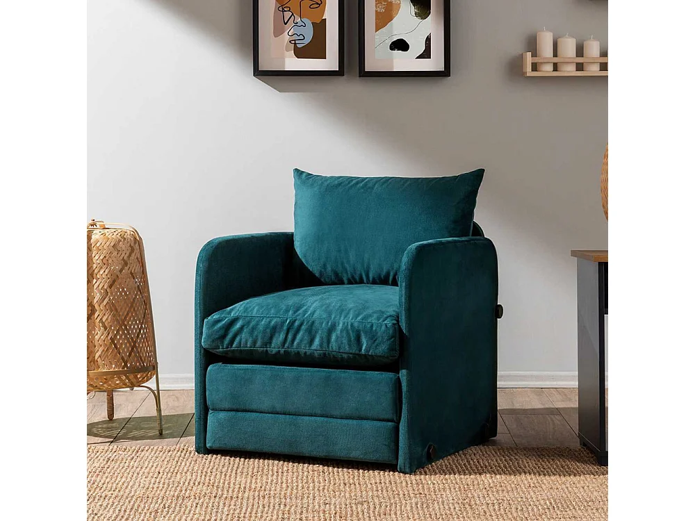 Fauteuil convertible en tissu Saga