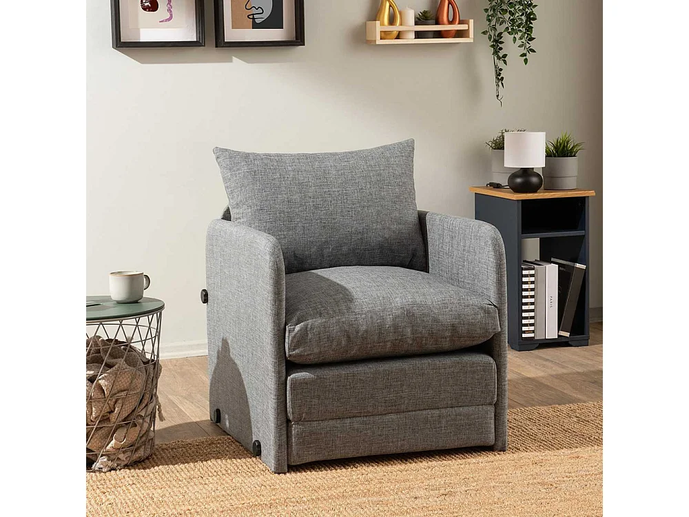 Fauteuil convertible en tissu Saga