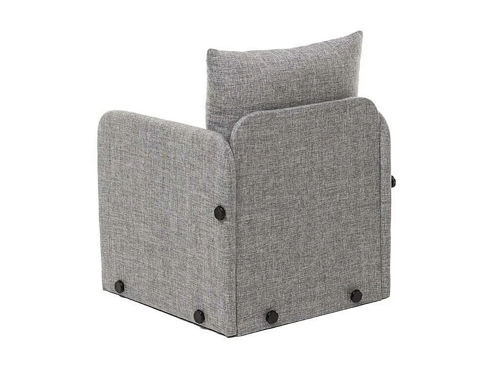 Sillón-cama 1 plaza – 68 cm x 70 cm x 66 cm – Gris claro – Metal y Textil