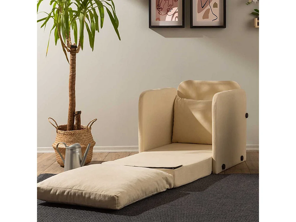 Fauteuil convertible en tissu Saga