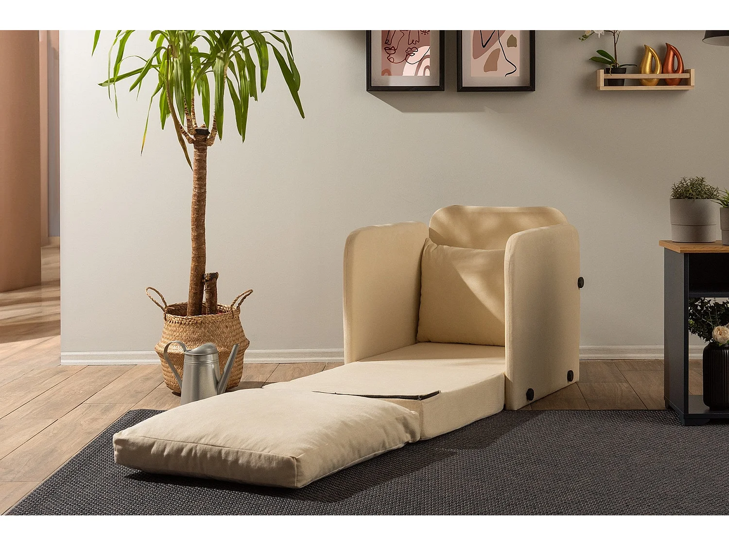 Fauteuil convertible en tissu Saga