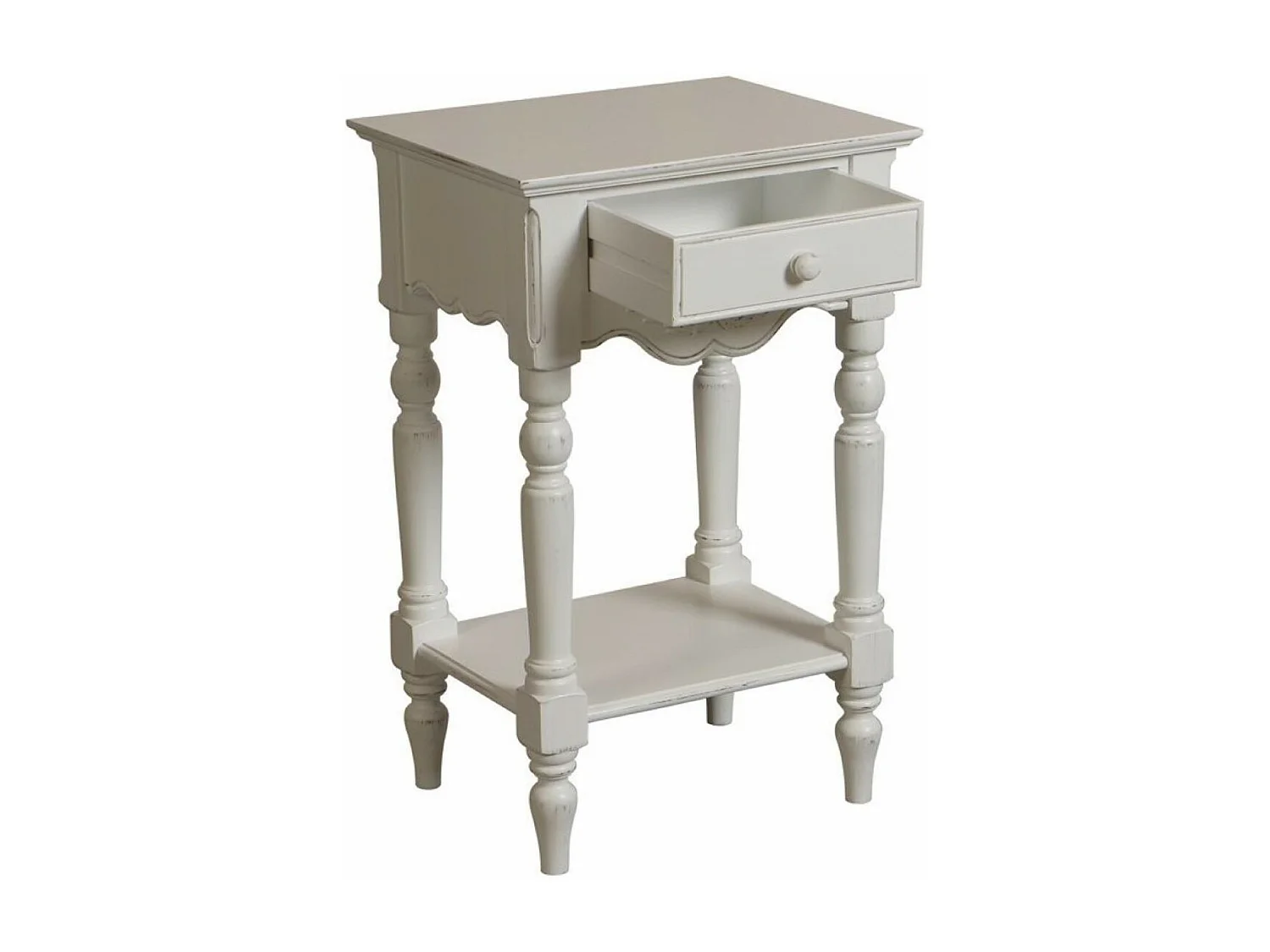 Table de chevet 1 tiroir MDF Blanc - Romance Interior's