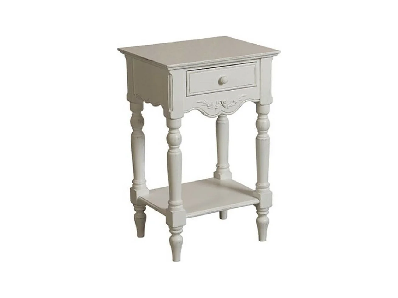 Table de chevet 1 tiroir MDF Blanc - Romance Interior's