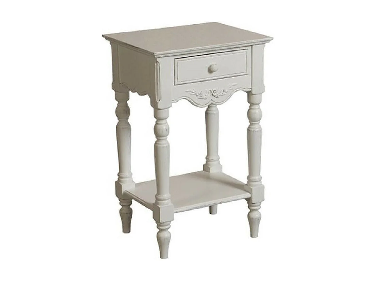Table de chevet 1 tiroir MDF Blanc - Romance Interior's