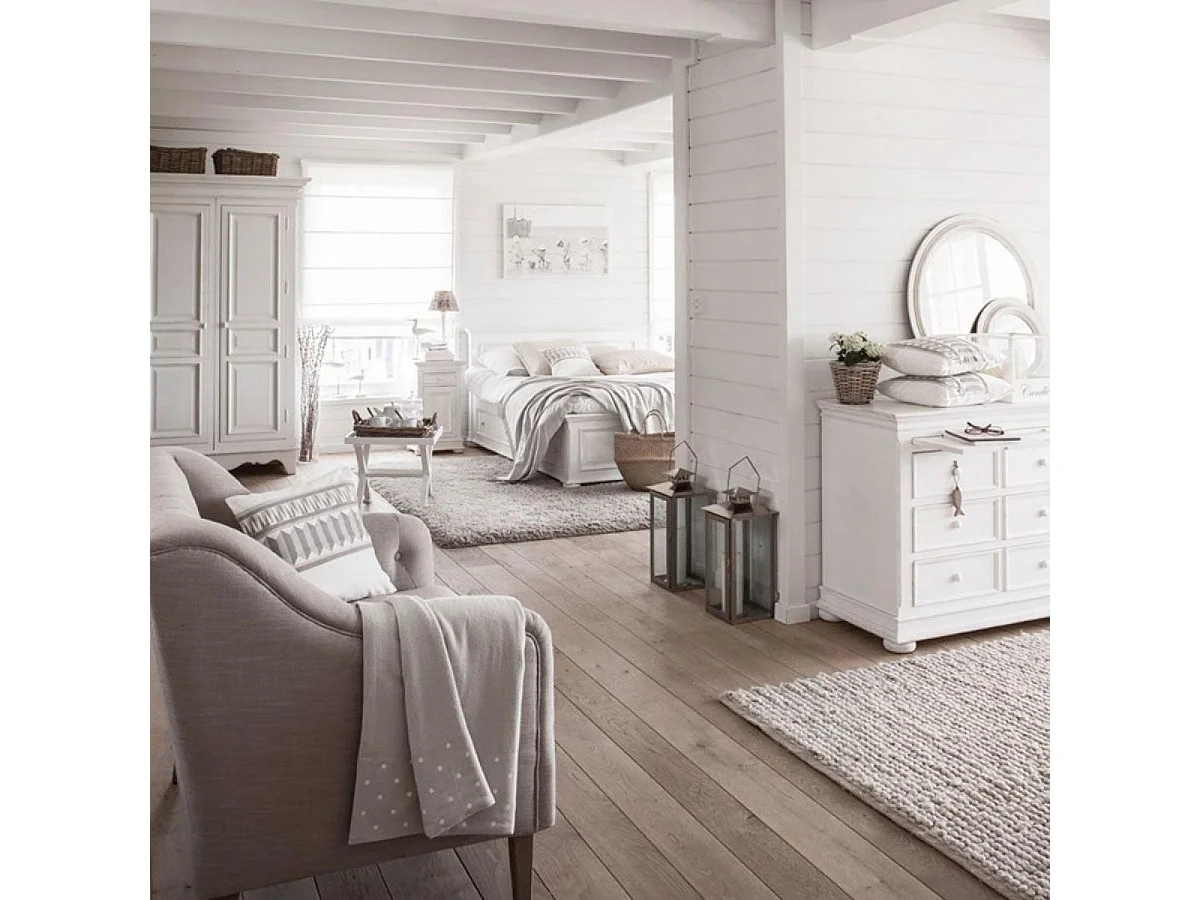 Table de chevet 1 porte MDF Blanc - Harmonie Interior's