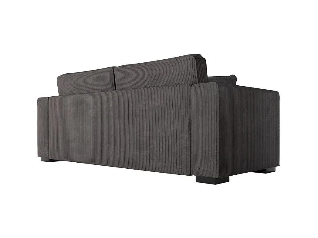 Canapé droit fixe 3 places Belami en velours côtelé - Gris anthracite - L231 x P93 x H86cm - Loungitude