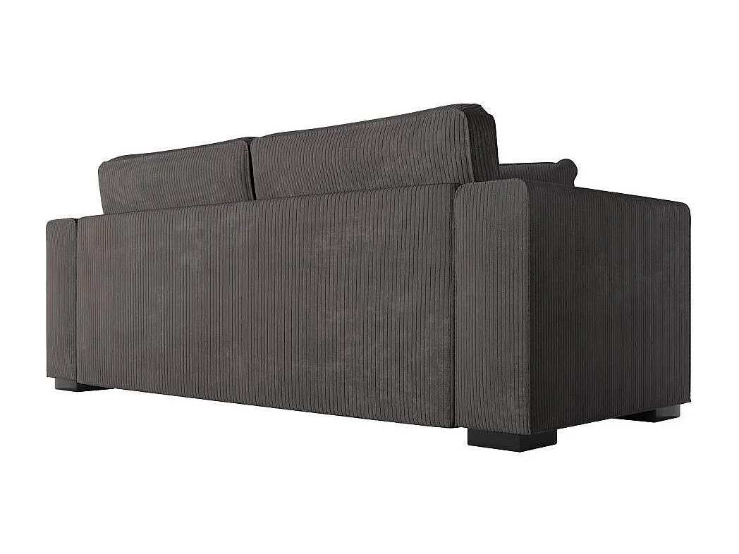 Canapé droit fixe 3 places Belami en velours côtelé - Gris anthracite - L231 x P93 x H86cm - Loungitude