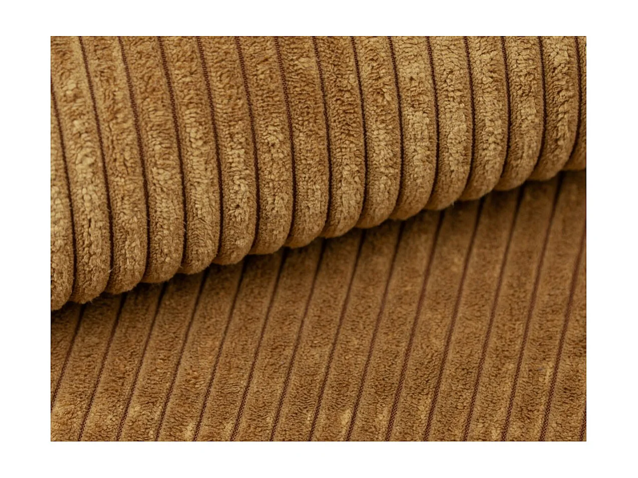 Canapé droit fixe 2 places Belami en velours côtelé - Jaune - L181 x P93 x H86cm - Loungitude