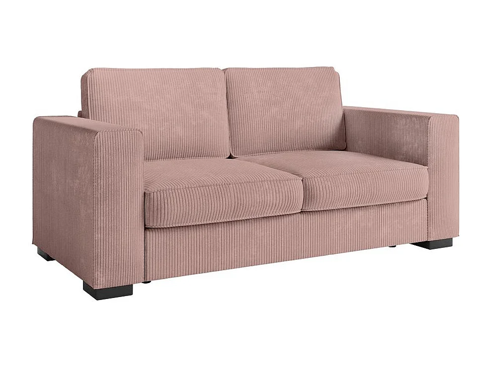 Canapé droit fixe 2 places Belami en velours côtelé - Rose - L181 x P93 x H86cm - Loungitude
