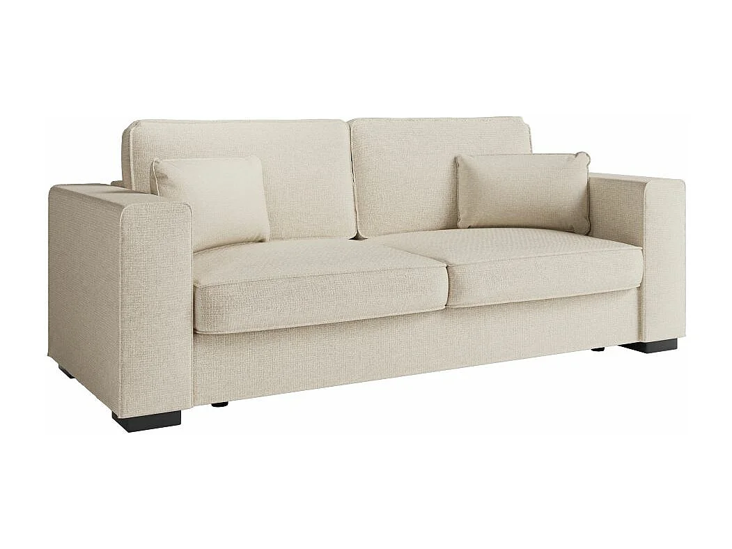 Canapé droit fixe 3 places Belami en tissu - Beige - L231 x P93 x H86cm - Loungitude