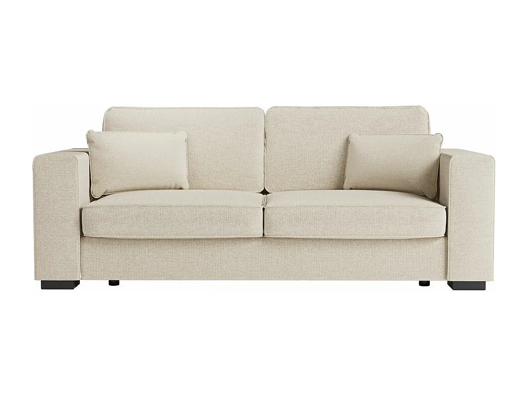 Canapé droit fixe 3 places Belami en tissu - Beige - L231 x P93 x H86cm - Loungitude