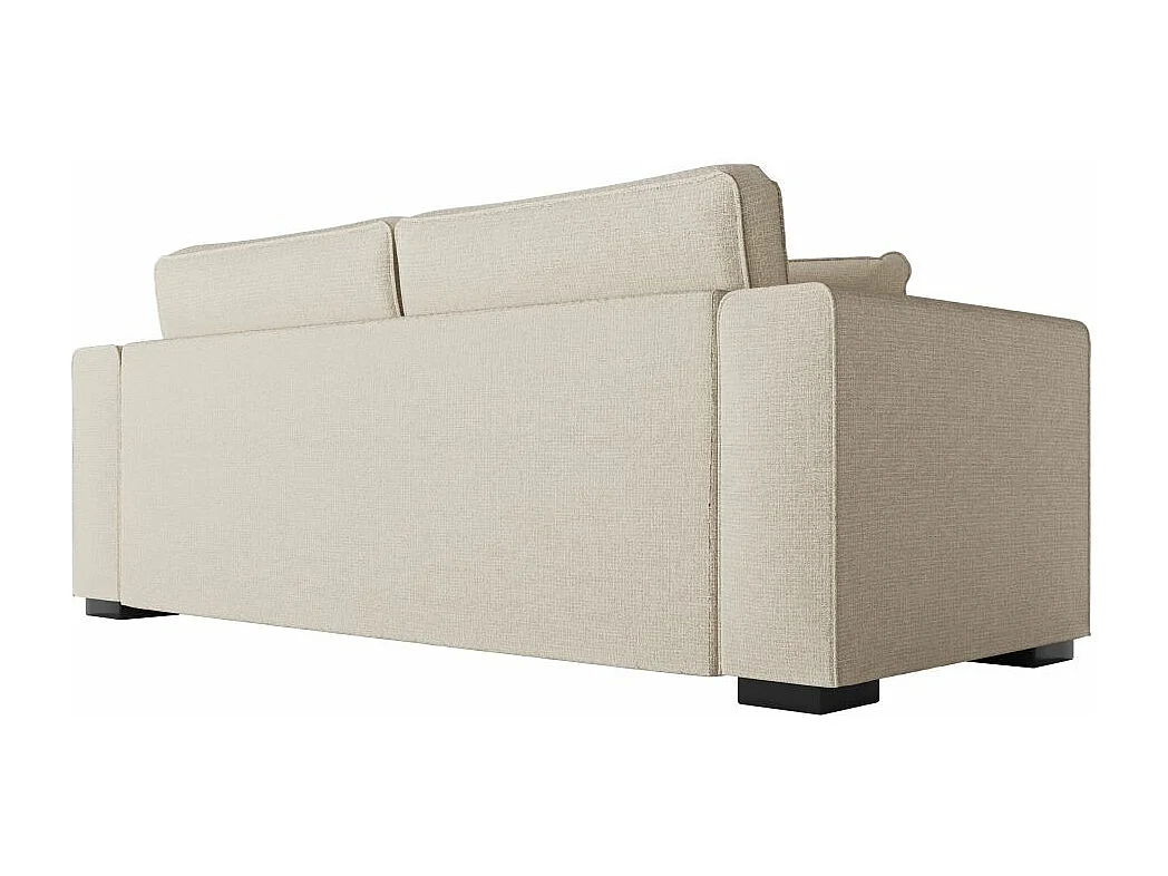 Canapé droit fixe 3 places Belami en tissu - Beige - L231 x P93 x H86cm - Loungitude