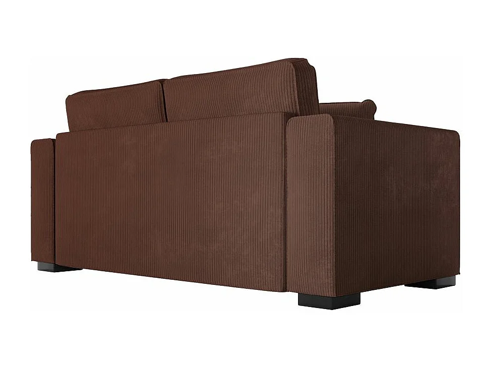 Canapé droit fixe 2 places Belami en velours côtelé - Marron - L181 x P93 x H86cm - Loungitude