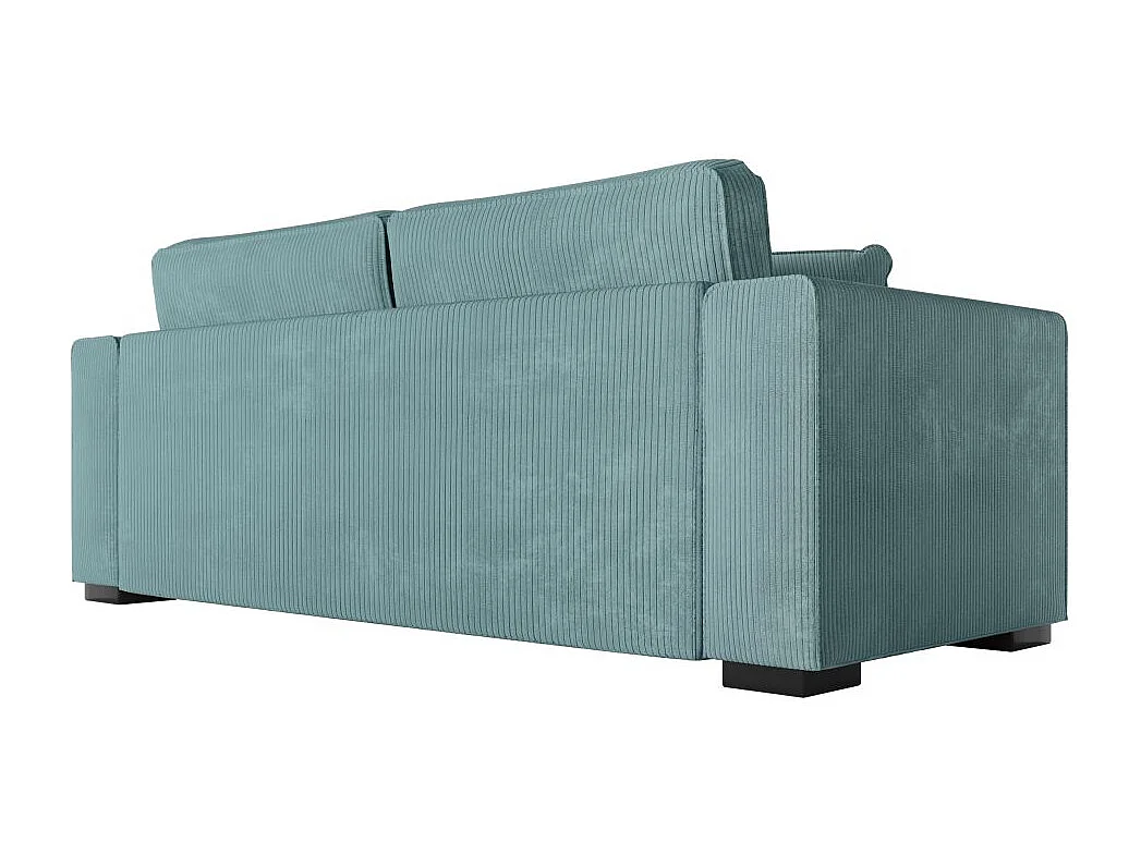 Canapé droit fixe 3 places Belami en velours côtelé - Bleu clair - L231 x P93 x H86cm - Loungitude