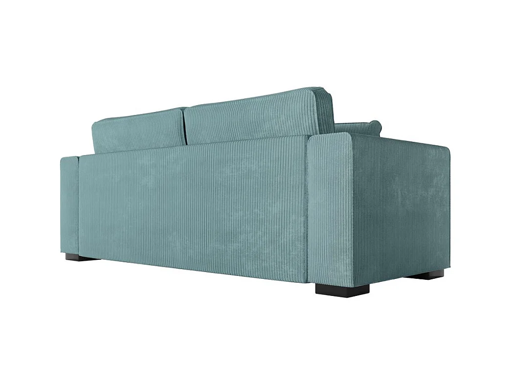 Canapé droit fixe 3 places Belami en velours côtelé - Bleu clair - L231 x P93 x H86cm - Loungitude