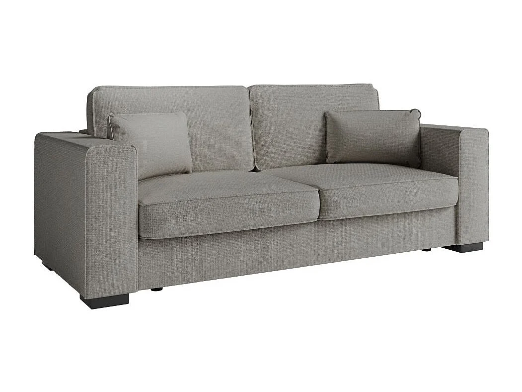 Canapé droit fixe 3 places Belami en tissu - Gris - L231 x P93 x H86cm - Loungitude