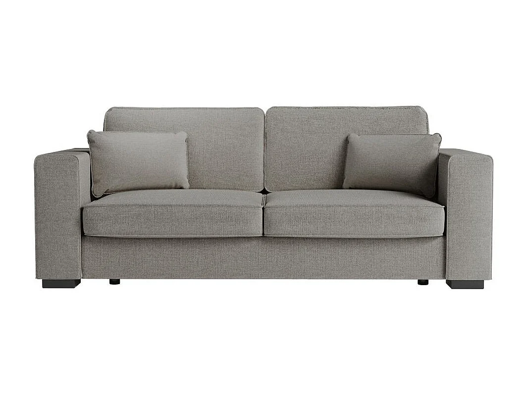 Canapé droit fixe 3 places Belami en tissu - Gris - L231 x P93 x H86cm - Loungitude