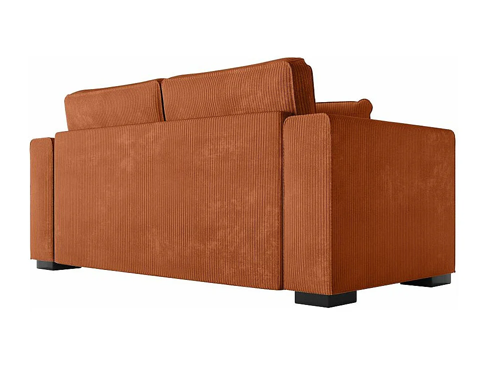 Canapé droit fixe 2 places Belami en velours côtelé - Terracotta - L181 x P93 x H86cm - Loungitude