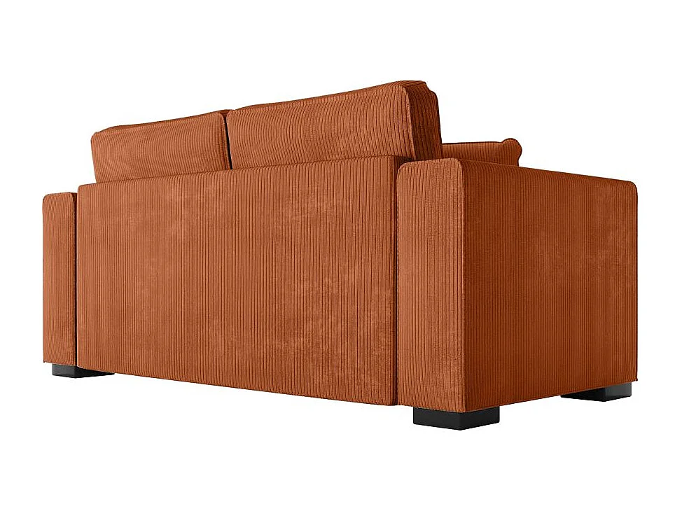 Canapé droit fixe 2 places Belami en velours côtelé - Terracotta - L181 x P93 x H86cm - Loungitude