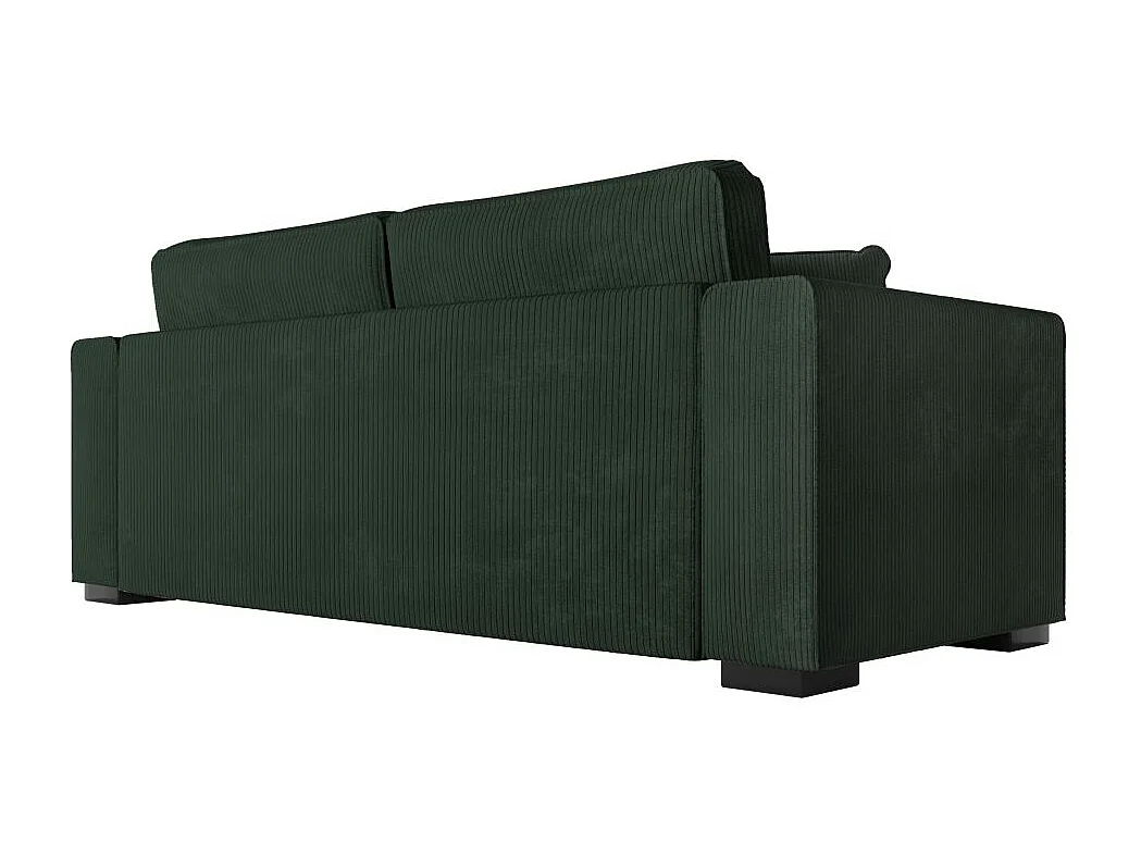 Canapé droit fixe 3 places Belami en velours côtelé - Vert foncé - L231 x P93 x H86cm - Loungitude