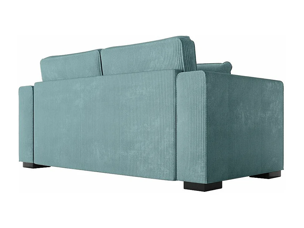 Canapé droit fixe 2 places Belami en velours côtelé - Bleu clair - L181 x P93 x H86cm - Loungitude