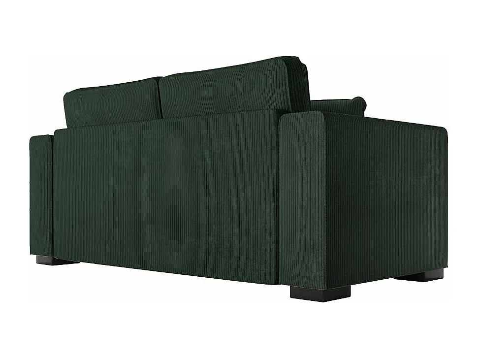 Canapé droit fixe 2 places Belami en velours côtelé - Vert foncé - L181 x P93 x H86cm - Loungitude