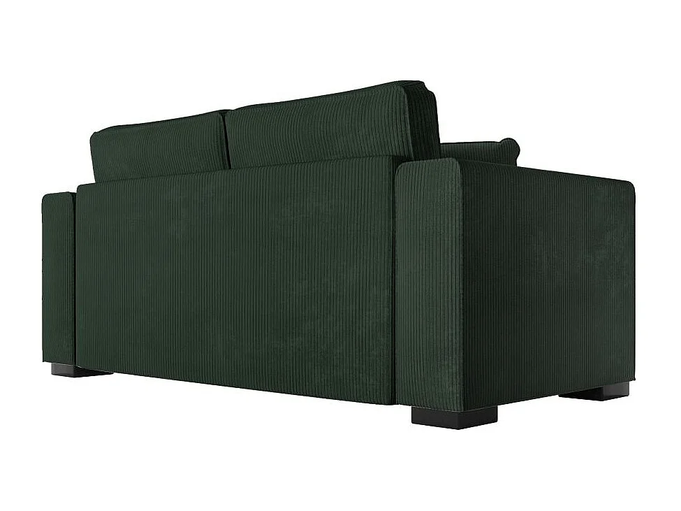 Canapé droit fixe 2 places Belami en velours côtelé - Vert foncé - L181 x P93 x H86cm - Loungitude