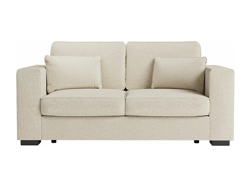 Canapé droit fixe 2 places Belami en tissu - Beige - L181 x P93 x H86cm - Loungitude