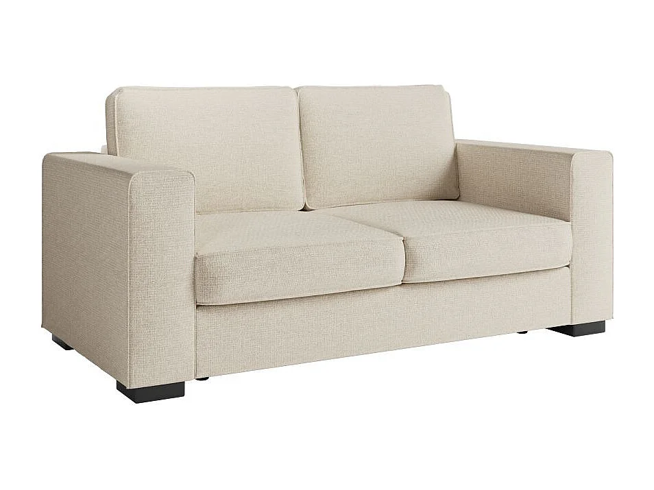 Canapé droit fixe 2 places Belami en tissu - Beige - L181 x P93 x H86cm - Loungitude