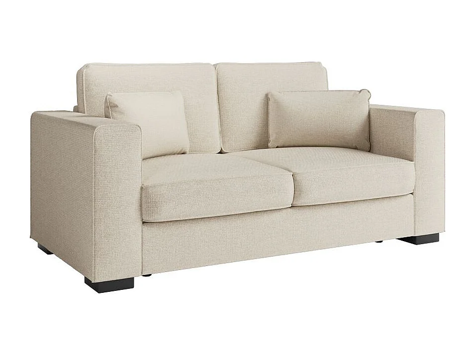 Canapé droit fixe 2 places Belami en tissu - Beige - L181 x P93 x H86cm - Loungitude
